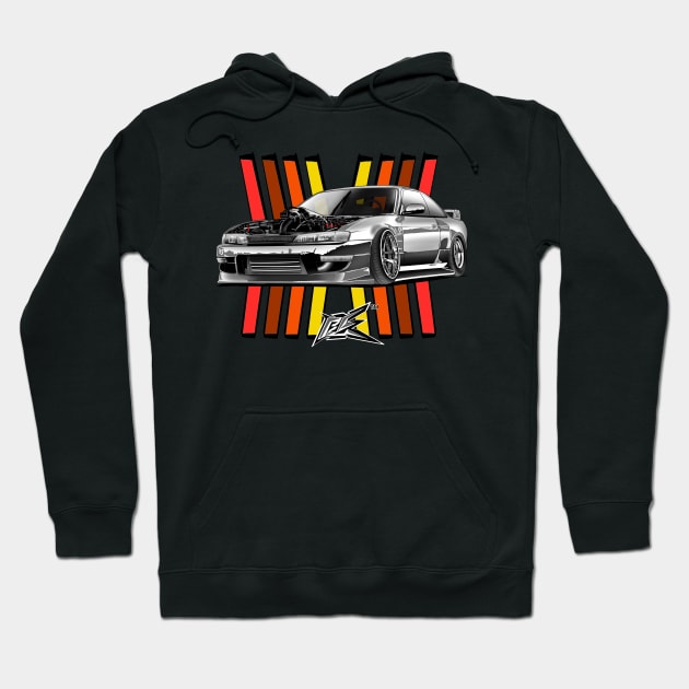 silvia s14 kouki v8 ls1 dragster silver Hoodie by naquash